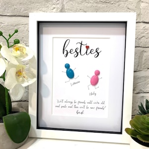 Best Friends Pebble Picture, Friends, Personalised, Best Friends, Pebbles, Pebble Art, Friends Quote Print, Gift, Funny, Birthday