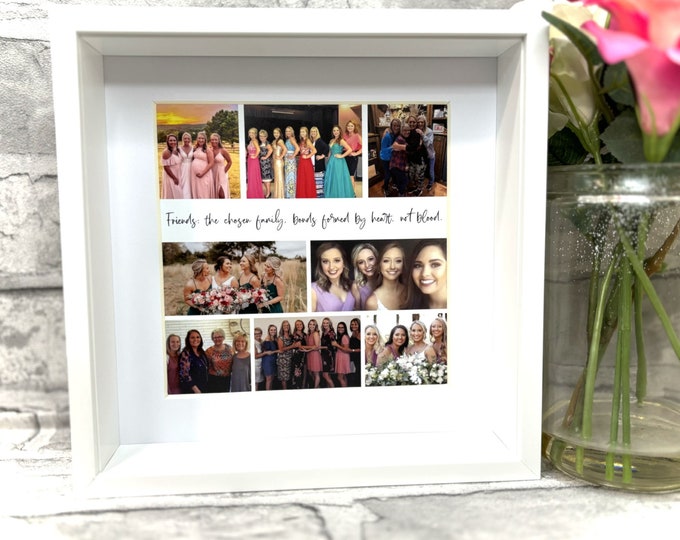 Wedding Photo Collage Print Thank You Bridesmaid Gift Wedding Favours for flower Girl Best Friends Photo Frame Besties Personalised Print