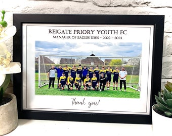 Personalised Football Team Print End of Season Gifts Tournament Winners Player of the Season Gifts for Sports Team Framed Personalised Print