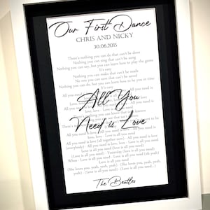 Wedding Anniversary Gift for him her | Anniversary Gift | | Anniversary Gifts | Print Vinyl Record Song Lyrics Wedding Gift