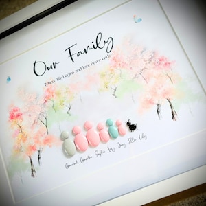 Family Tree Pebble Frame Personalised Gifts for Her, New Home Gift, Best Home Gift Ideas for Housewarming - Wall Decor Living Room Home