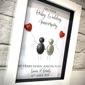 40e anniversaire 40e anniversaire de mariage cadeau rubis cadeau d'anniversaire de mariage rubis cadeau d'anniversaire personnalisé pour anniversaire de couple