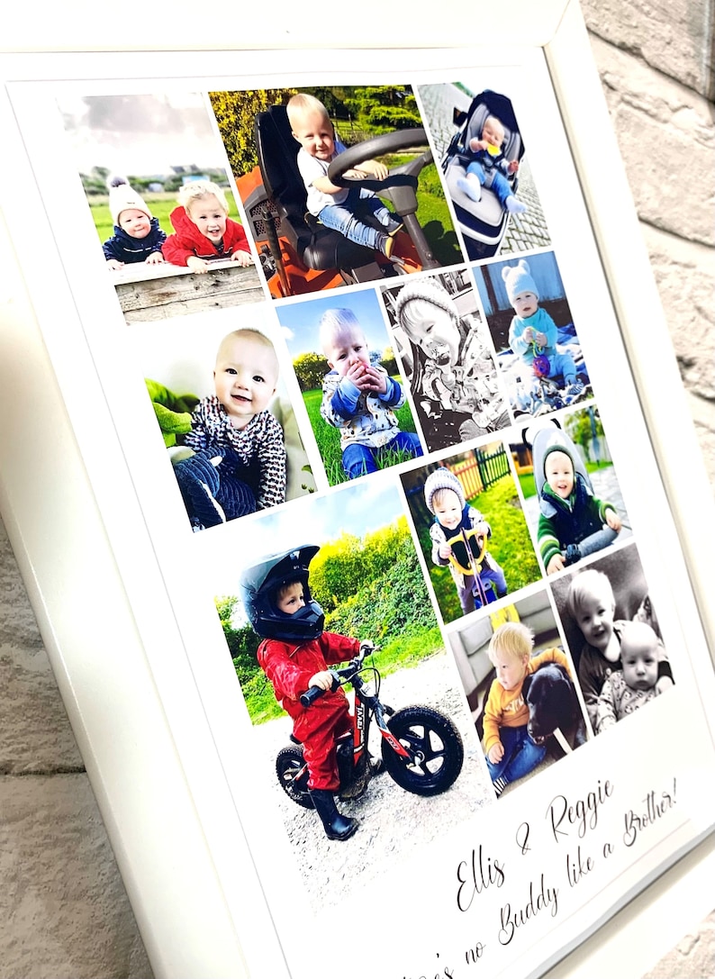 Fotoram för par, present till henne, väggkonst för bröllop, personligt fotokollage för pojkvän, väggkonst för par, jubileumspresent till honom bild 4