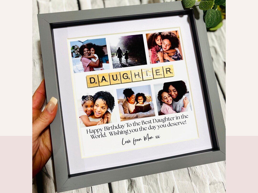 Personalised Daughter Photo Collage Picture Frame With Scrabble Name ...