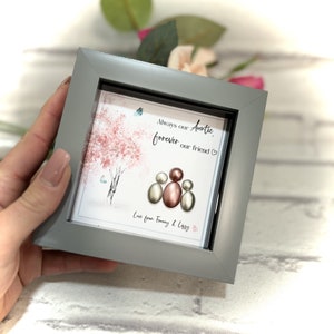 Personalised Pebble Frame for Aunty Personalized Mothers Day Gift for Birthday for Aunty Wedding Gift List Ideas for Family Photo Frame