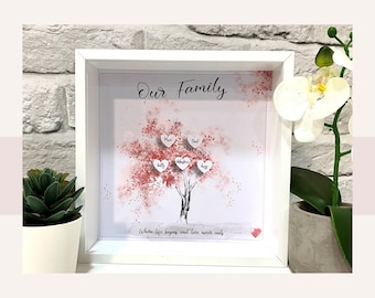 Personalised Family Tree Frame - Family Tree Print, Mothers Day, Gift for Mum, Gift for Her, Anniversary Gift, Custom Wedding Gift Print