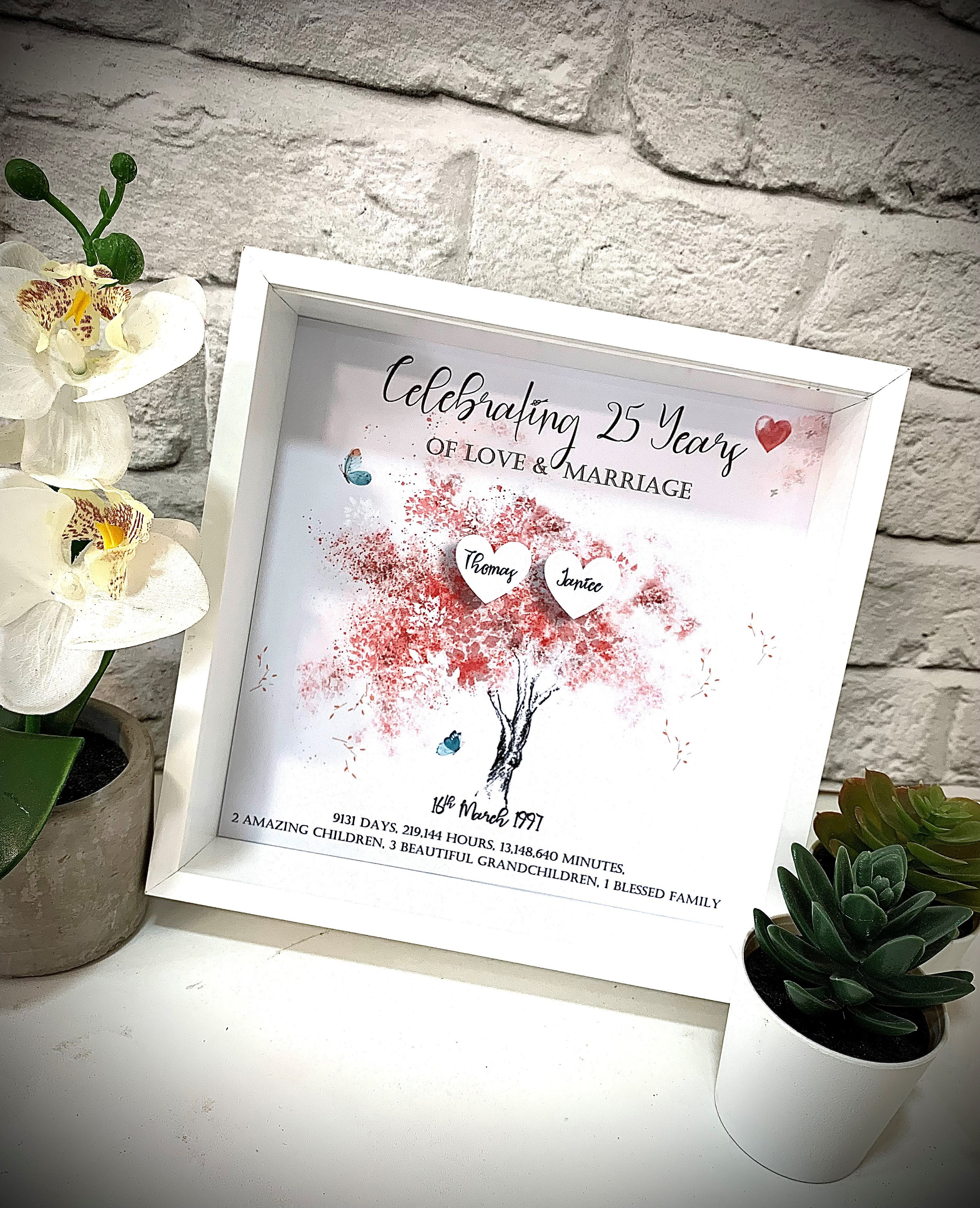 Buy 9 Box Frame Personalised Wedding Gift, Wedding Anniversary Gift, Online  in India - Etsy