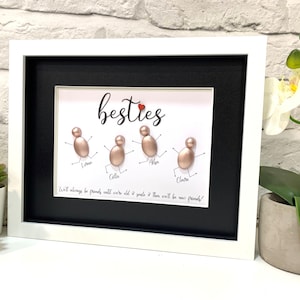 Personalised Birthday Gifts, Friends Pebble Picture, Best Friends Gifts, Personalised Gifts, Pebbles, Pebble Art, Friends Quote, Funny Gifts