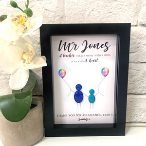 Personalised Teacher Pebble Picture Frame Childminder Gift Thank You Teacher Pebble Art Teacher Appreciation Gift End Of Term Nursery Thanks