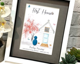 Decoración personalizada con piedras para el nuevo hogar: regalo ideal para la inauguración de una casa.