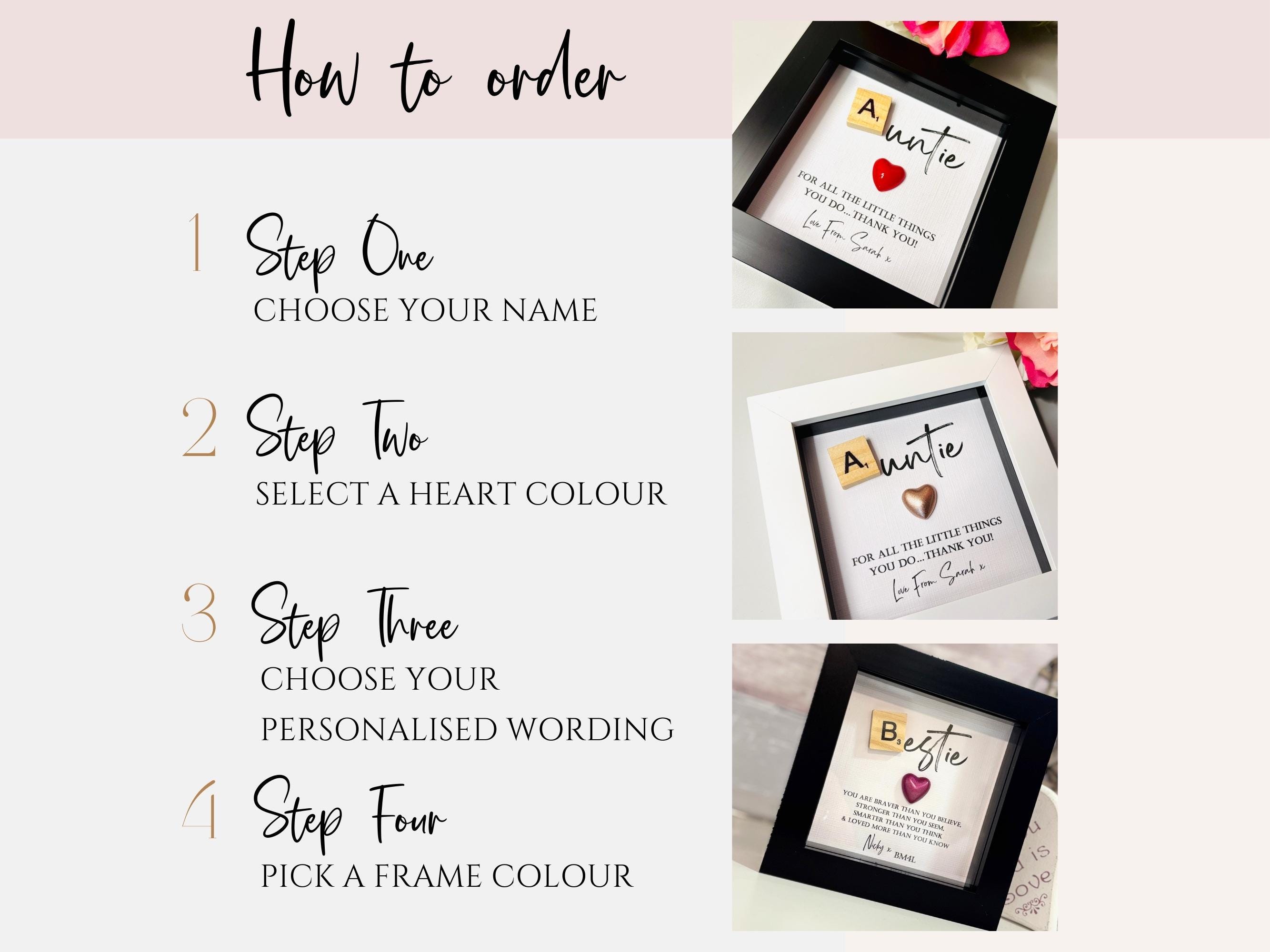 Personalised Scrabble Name Frame With Heart - Unique Stocking Filler,  Secret Santa, Birthday or Thank You Gift - Custom Family Name Keepsake -  Etsy Australia