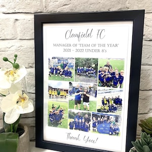 Impresiones personalizadas de equipos de fútbol. Regalo de agradecimiento al entrenador. Regalo de fin de temporada para el equipo de fútbol. Regalo para entrenador de fútbol. Regalo para el equipo deportivo.