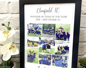 Personliga fotbollslagstryck Tackpresent till tränaren Säsongsslutspresent till fotbollslag Present till fotbollstränaren Present till sportlag