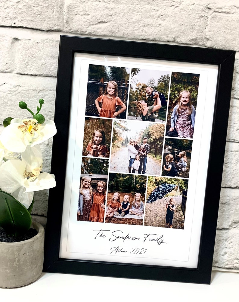Fotoram för par, present till henne, väggkonst för bröllop, personligt fotokollage för pojkvän, väggkonst för par, jubileumspresent till honom bild 5
