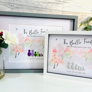 Family Pebble Art Photo Frame Personalised Gifts, Custom Birthday Gift, Birthday and Christmas Gifts for Her, Unique Gifts, Best Friends