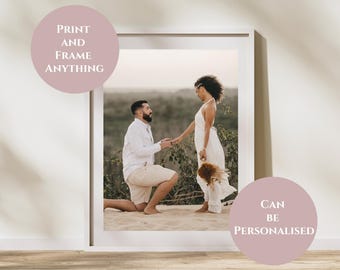 Engagement Gifts for Couples, Personalised Wedding Photo Frame Gift, Custom Couple Print, 1 Year Anniversary Gift