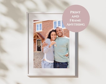 Cadeau pour une nouvelle maison, Cadres photo personnalisés, Décoration de première maison, Cadeau photo avec cadre photo personnalisé, Portrait de famille, Pendaison de crémaillère pour couple