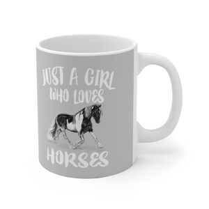 Just A Girl Who Loves Horses Tee Coffee Mug, Horse Lover Gift, Horse Animal Mug