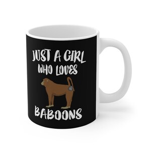 Just A Girl Who Loves Baboons Tee Coffee Mug, Baboon Lover Gift, Baboon Animal Mug