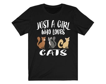 Just A Girl Who Loves Cats Shirt, Cat Lover Gift, Cat Owner Gift, Cat Shirt, Pets Animal Lover Adult Toddler Infant Kids Gift T-Shirt