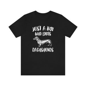 Just A Boy Who Loves Dackel Hundeshirt, Dackel Liebhaber Shirt, Dackel Shirt, Hundeliebhaber Geschenk, Tier Erwachsene Kinder T-Shirt