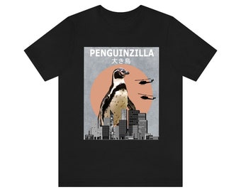 Penguinzilla Penguin Shirt, Funny Penguin Lover Shirt, Penguin Shirt, Funny Penguin Gift, Adult Boy Girl T-Shirt