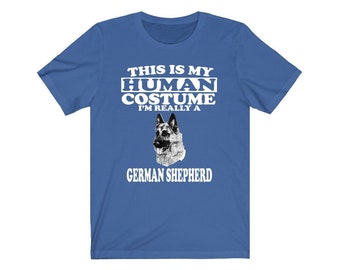 Este es mi disfraz humano Soy realmente una camisa de perro pastor alemán, camisa amante del perro, camisa de pastor alemán, regalo divertido para perros, regalo para animales