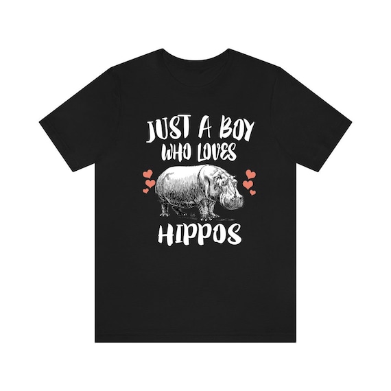 Just A Boy Who Loves Hippos T-Shirt Funny Hippo Tee Just A Boy Who Loves Hippos T-Shirt Funny Hippo Tee