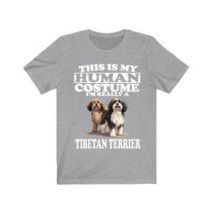 Questo è il mio costume umano, sono davvero una camicia per cani Terrier tibetano, camicia per amanti dei cani, cane Terrier tibetano, t-shirt per bambini con animali