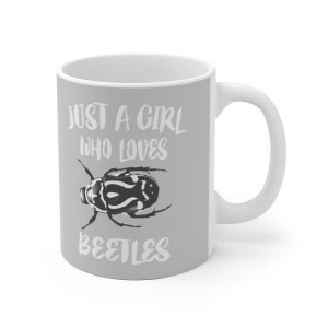 Just A Girl Who Loves Beetles Tee Coffee Mug, Beetle Lover Gift, Beetle Animal Mug