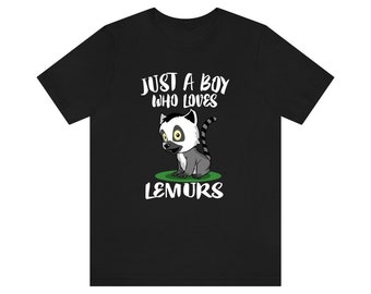 Juste un garçon qui aime les lémuriens chemise, chemise d’amoureux des lémuriens, chemise lémurien, cadeau amoureux des lémuriens, t-shirt animal adulte enfants