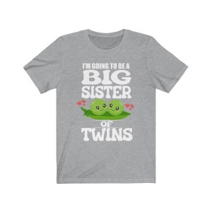 Voy a ser una hermana mayor de twins peas camiseta de anuncio de regalo
