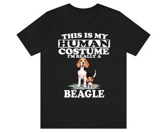 Este es mi disfraz de humano. Soy un beagle. Camiseta para amantes de los perros. Camiseta de beagle. Camiseta de regalo para niños pequeños y bebés.