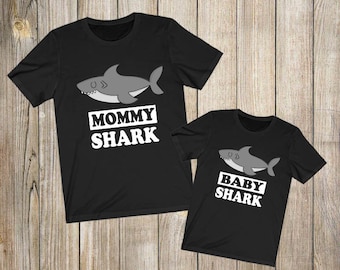 Shark Mom Shirt, Baby Shark Shirt, Shark Matching Shirts, Son Daughter Family Matching Gift T-Shirts