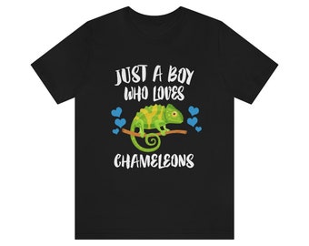 Just A Boy Who Loves Chameleons Shirt, Chameleon Lover Shirt, Chameleon Shirt, Chameleon Owner Gift, Animal Adult Kids T-Shirt