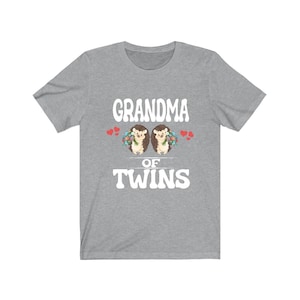 Grandma Of Twins Hedgehogs Shirt, Grandma Of Twins Gift, Grandma Of Twins Announcement Grandmother Gift T-Shirt