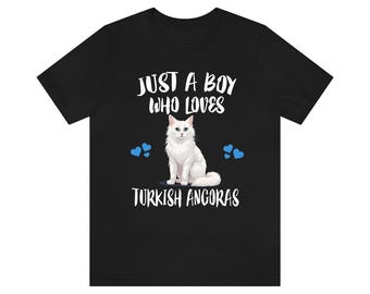 Camiseta "Solo un chico que ama a los gatos angoras turcos", camiseta para amantes de los gatos