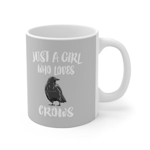 Just A Girl Who Loves Crows Tee Coffee Mug, Crow Lover Gift, Crow Bird Animal Mug