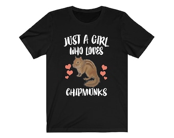 Solo una ragazza che ama la camicia Chipmunk, camicia amante Chipmunk, regalo Chipmunk, t-shirt regalo per bambini con animali