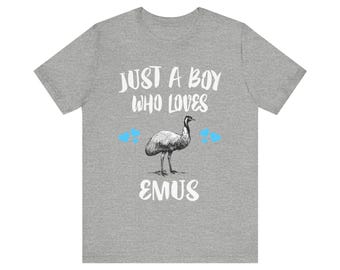 Gewoon een jongen die dol is op emoes-vogels shirt, shirt emu minnaar, cadeau emu minnaar, shirt vogel, dier volwassen peuter kinder T-shirt