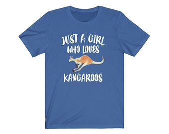 Gewoon een meisje dat houdt van Kangoeroes Shirt, Kangaroo Lover Shirt, Kangaroo Lover Gift, Animal Lover Shirt, Volwassen peuter Baby Kids Gift T-Shirt