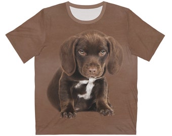 Braunes Hundewelpen-T-Shirt, süßes Hundeshirt, süßer Welpe, Hundebesitzer Geschenk, Jungen-Mädchen-Welpen-Shirt, Tier Erwachsene Kinder T-Shirt