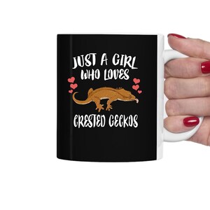 Just A Girl Who Loves Crested Geckos Lizard Tee Coffee Mug, Crested Gecko Lover Gift, Gecko Animal Mug