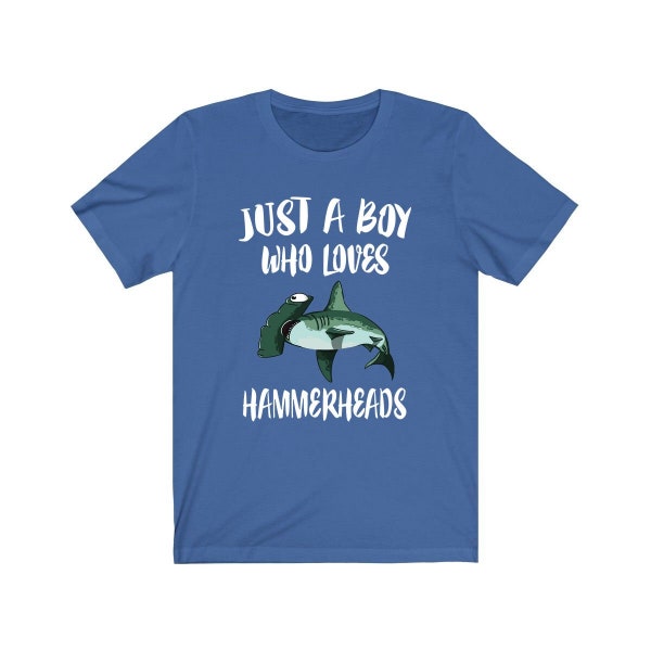 Just A Boy Who Loves Hammerheads Shark Shirt, Hammerhead Shark Lover Shirt, Shark Shirt, Shark Lover Gift, Animal Adult Kids T-Shirt