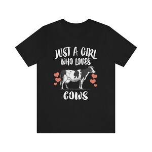Just A Girl Who Loves Cows Shirt, Cow Lover Shirt, Cow Gift, Cow Shirt, Adult Kids Animal T-Shirt
