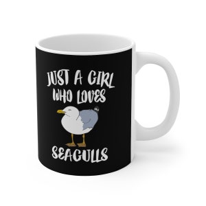 Just A Girl Who Loves Seagulls Tee Coffee Mug, Seagull Lover Gift, Birding Animal Mug