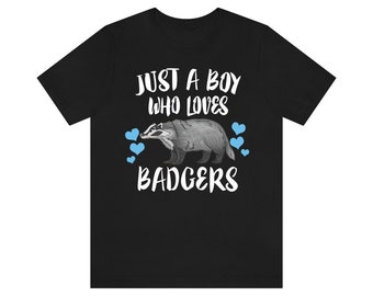 Apenas um menino que ama camisa de texugo, camisa de amante de texugo, camisa de texugo, presente de amante de texugo, animal adulto criança crianças camiseta