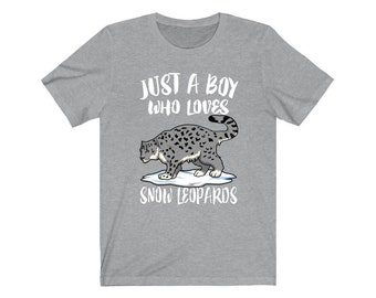 Just A Boy Who Loves Snow Leopards Shirt, Snow Leopard Lover Shirt, Leopard Shirt, Leopard Lover Gift, Animal Adult Kids T-Shirt