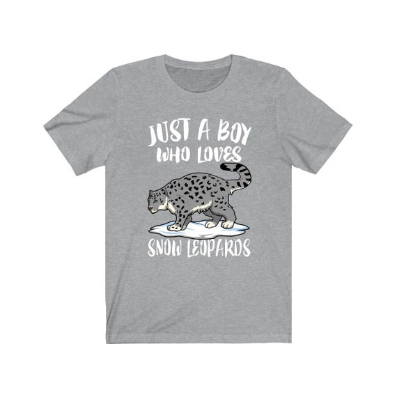 Just A Boy Who Loves Snow Leopards Shirt, Snow Leopard Lover Shirt, Leopard Shirt, Leopard Lover Gift, Animal Adult Kids T-Shirt