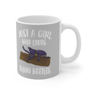 Just A Girl Who Loves Rhino Beetles Tee Coffee Mug, Rhino Beetle Lover Gift, Rhino Beetle Animal Mug